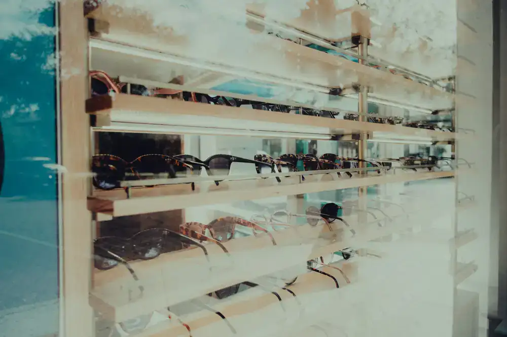 Interior view of the modern eyewear boutique displaying independent frame designs